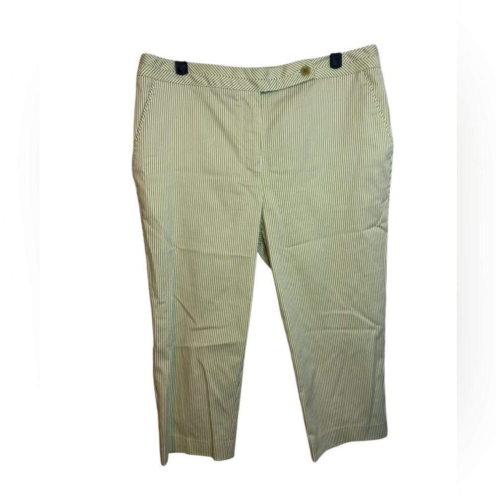 Talbots Green Pinstripe Cropped Pants